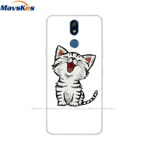 For LG K40 K 40 Case 2019 Cartoon Fashion Silicone Soft TPU Back Cover Coque For LG K40 Phone Cases Cute Flower Cat Lady Fundas