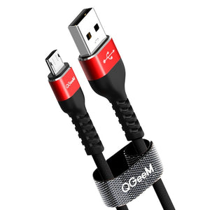 QGeeM Micro USB Cable 2.4A Nylon Fast Charge USB Data Cable for Samsung Xiaomi LG Tablet Android Mobile Phone USB Charging Cable
