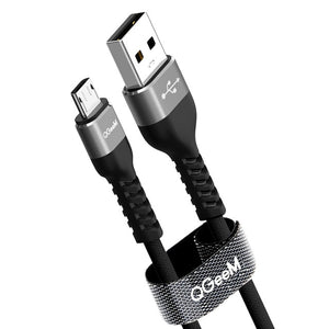 QGeeM Micro USB Cable 2.4A Nylon Fast Charge USB Data Cable for Samsung Xiaomi LG Tablet Android Mobile Phone USB Charging Cable