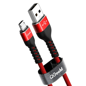 QGeeM Micro USB Cable 2.4A Nylon Fast Charge USB Data Cable for Samsung Xiaomi LG Tablet Android Mobile Phone USB Charging Cable